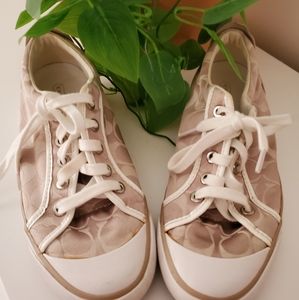 Coach tan tennis shoes